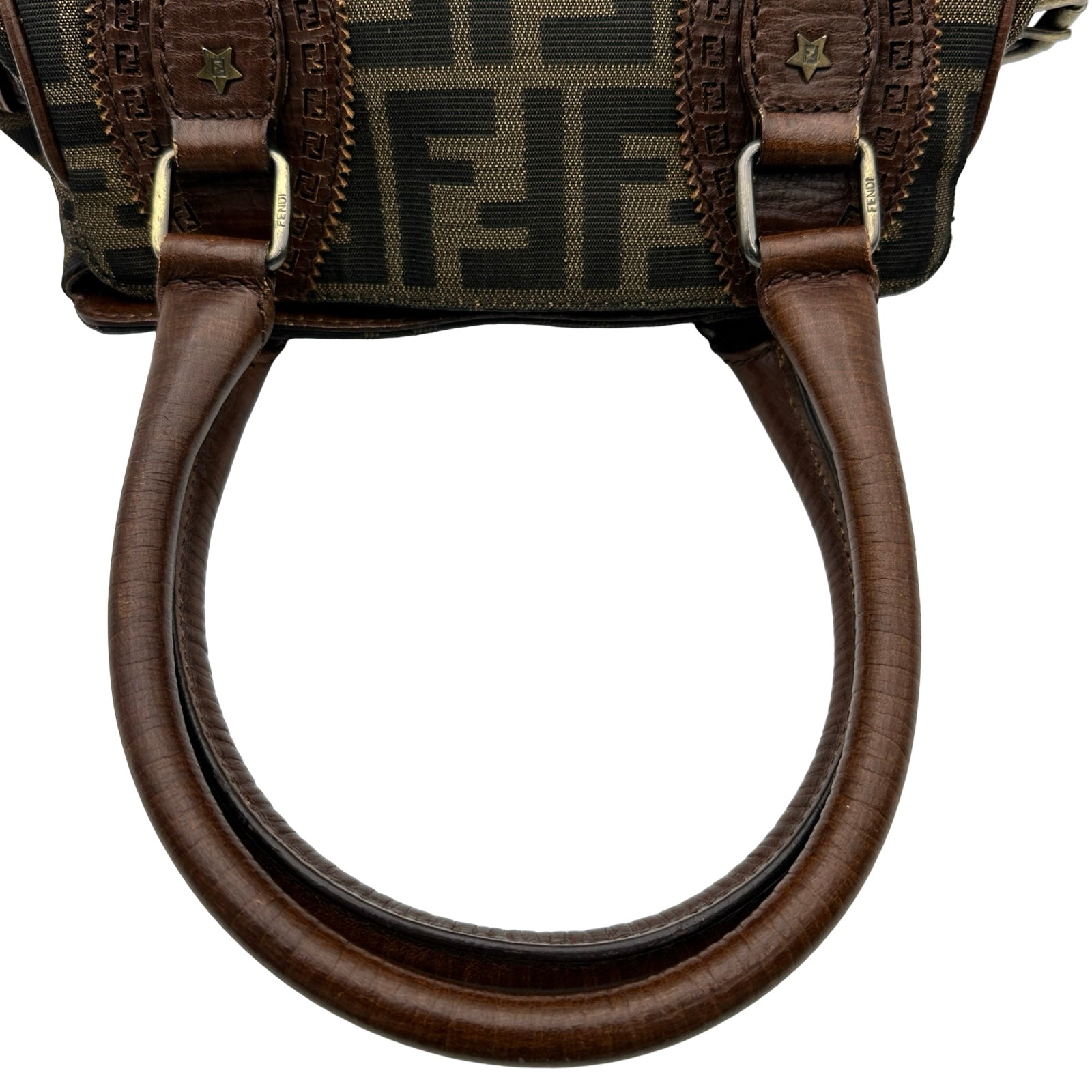 フェンディ FENDI ズッカハンドバッグ 8BN157 ブラウン ジャガード