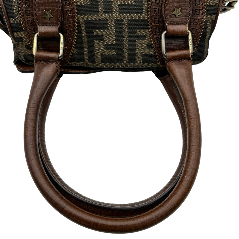 フェンディ FENDI ズッカハンドバッグ 8BN157 ブラウン ジャガード