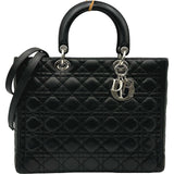 クリスチャン・ディオール Christian Dior レディディオール ラージ ブラック カナージュ/ラムスキン レディース ショルダーバッグ