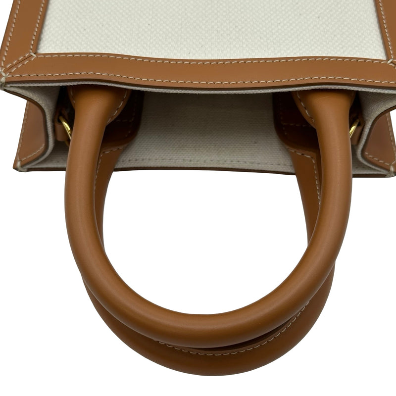 セリーヌ CELINE バーティカルカバ ミニ 193302 ナチュラル/タン ゴールド金具 キャンバス/カーフ レディース ショルダーバッグ セリーヌ CELINE バーティカルカバ ミニ 193302 ナチュラル/タン
