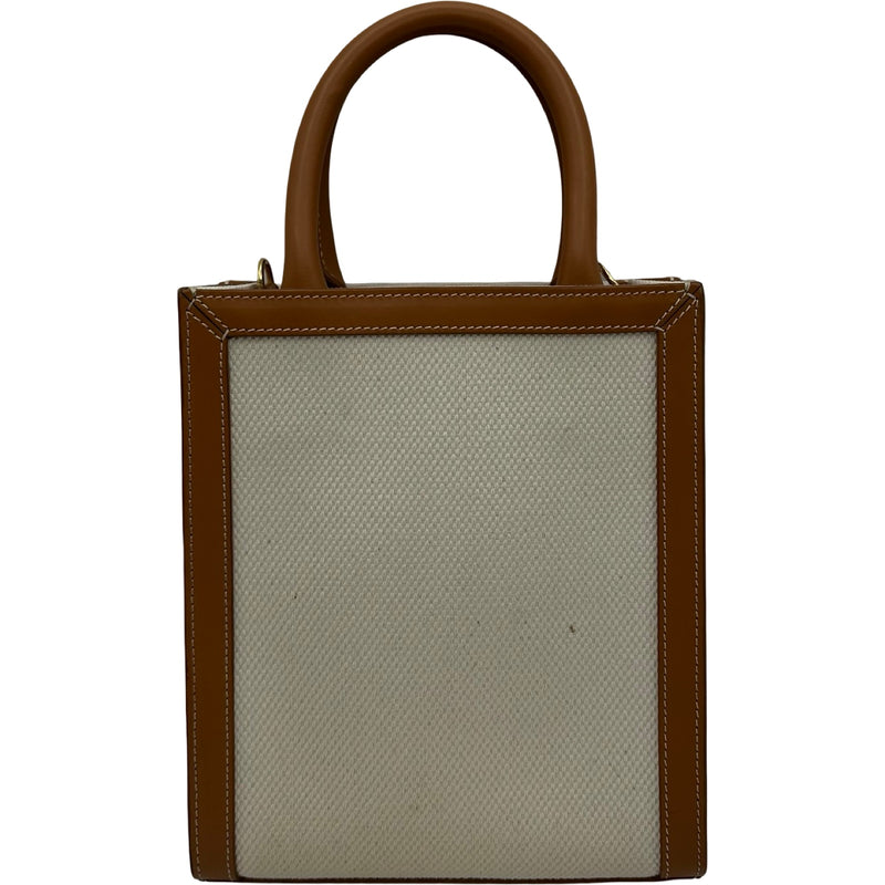 セリーヌ CELINE バーティカルカバ ミニ 193302 ナチュラル/タン ゴールド金具 キャンバス/カーフ レディース ショルダーバッグ セリーヌ CELINE バーティカルカバ ミニ 193302 ナチュラル/タン