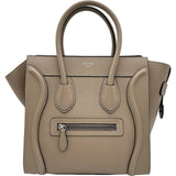 セリーヌ CELINE ラゲージ マイクロ 189793 ベージュ シルバー金具 ドラムドカーフスキン レディース ハンドバッグ