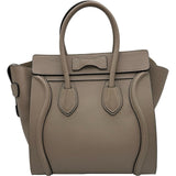 セリーヌ CELINE ラゲージ マイクロ 189793 ベージュ シルバー金具 ドラムドカーフスキン レディース ハンドバッグ