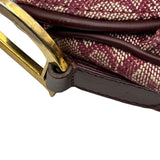 クリスチャン・ディオール Christian Dior サドルバッグ ボルドー トロッター/キャンバス レディース ショルダーバッグ