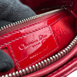 クリスチャン・ディオール Christian Dior レディディオール ラージ レッド エナメル レディース ハンドバッグ