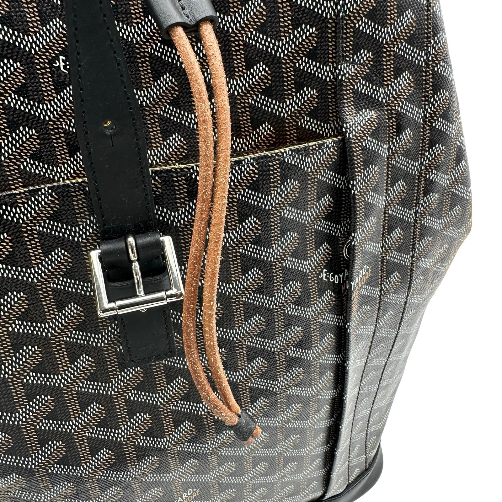 ゴヤール GOYARD アルパンMM ブラック ポリ塩化ビニル/レザー