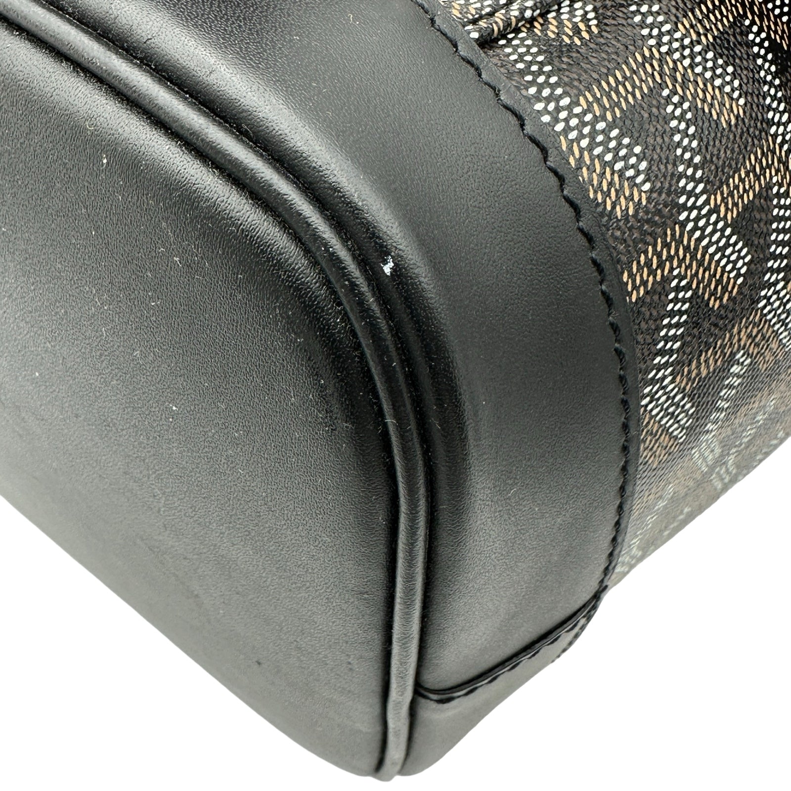 ゴヤール GOYARD アルパンMM ブラック ポリ塩化ビニル/レザー