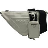 プラダ PRADA トライアングルショルダー 1BH190 ホワイト レザー レディース ショルダーバッグ