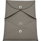エルメス HERMES カルヴィ W刻 トゥルティエールグレー シルバー金具 シェーブル レディース コインケース