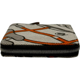 エルメス HERMES スティープルコンパクトウォレットPM □Q刻 ブラウン/ベージュ シルバー金具 トワル レディース 長財布