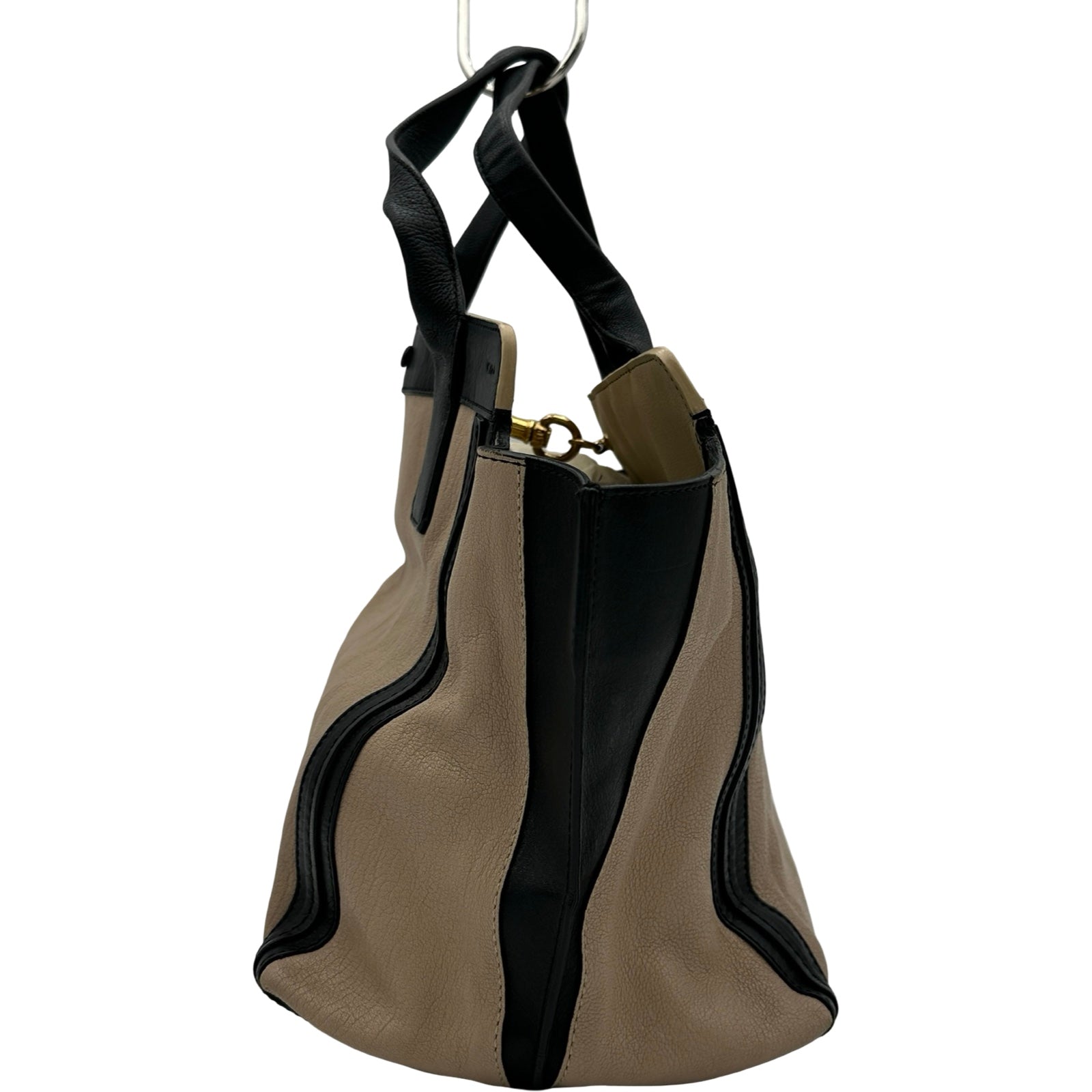 Chloé アリソン レザートートバッグ クロエ Chloe アリソントート ベージュ/ブラック レザー レディース
