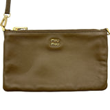 ミュウミュウ miu miu スパンコールメッシュバッグ カーキ ポリエステル レディース トートバッグ