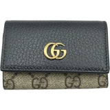 グッチ GUCCI GGマーモントキーケース 456118 ブラック GGスプリーム/レザー レディース キーケース