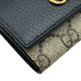 グッチ GUCCI GGマーモントキーケース 456118 ブラック GGスプリーム/レザー レディース キーケース