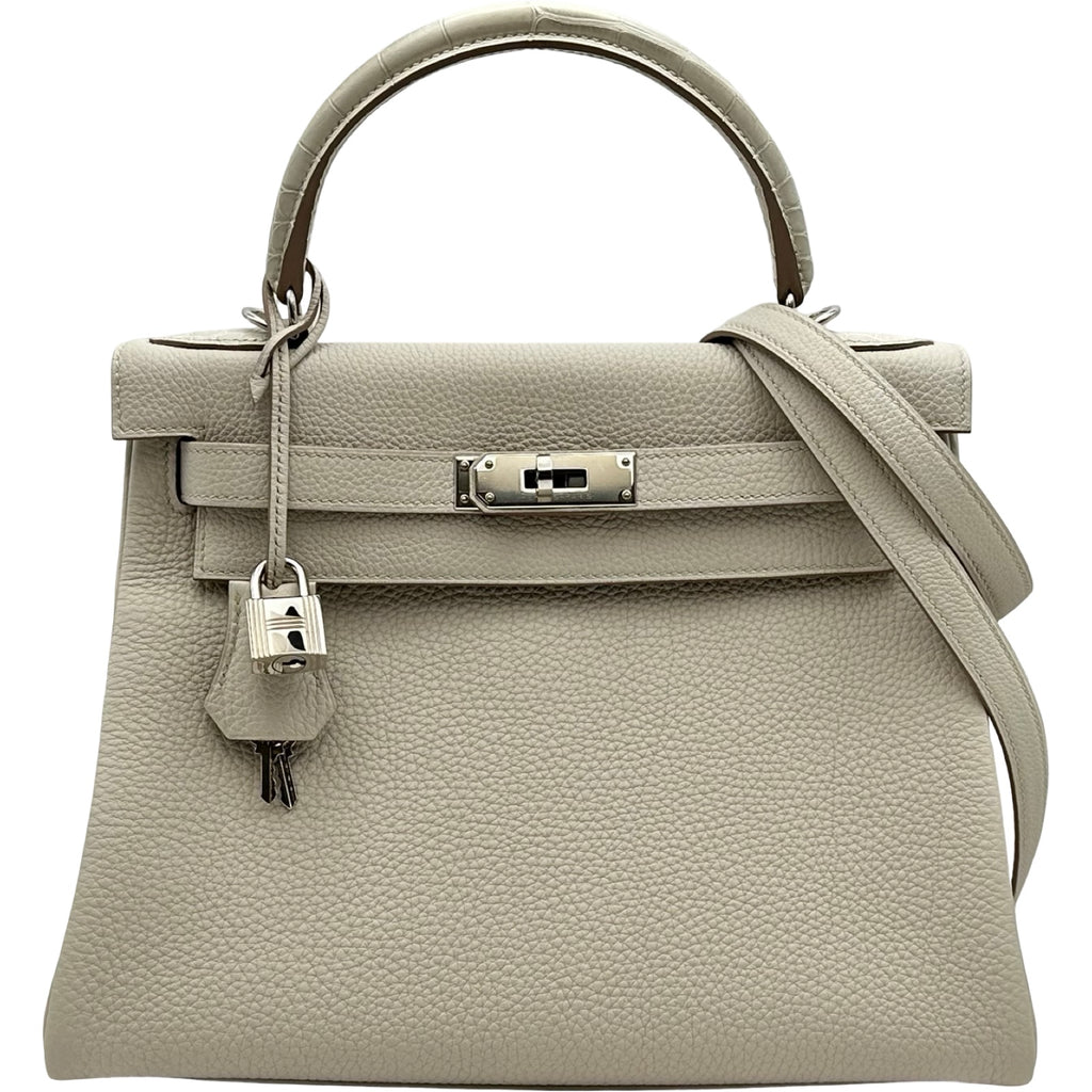 エルメス HERMES ケリー28 タッチ C刻 べトン シルバー金具 トゴ/アリゲゲーター レディース ショルダーバッグ エルメス HERMES ケリー28 タッチ C刻 べトン シルバー金具 トゴ