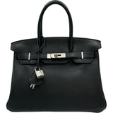 エルメス HERMES バーキン30 □N刻 ブラック シルバー金具 トリヨン レディース ハンドバッグ