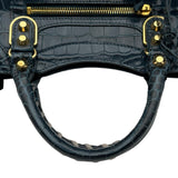 バレンシアガ BALENCIAGA クラシックメタリックエッジミニシティ 390160 ネイビー クロコ型押し/レザー レディース ショルダーバッグ