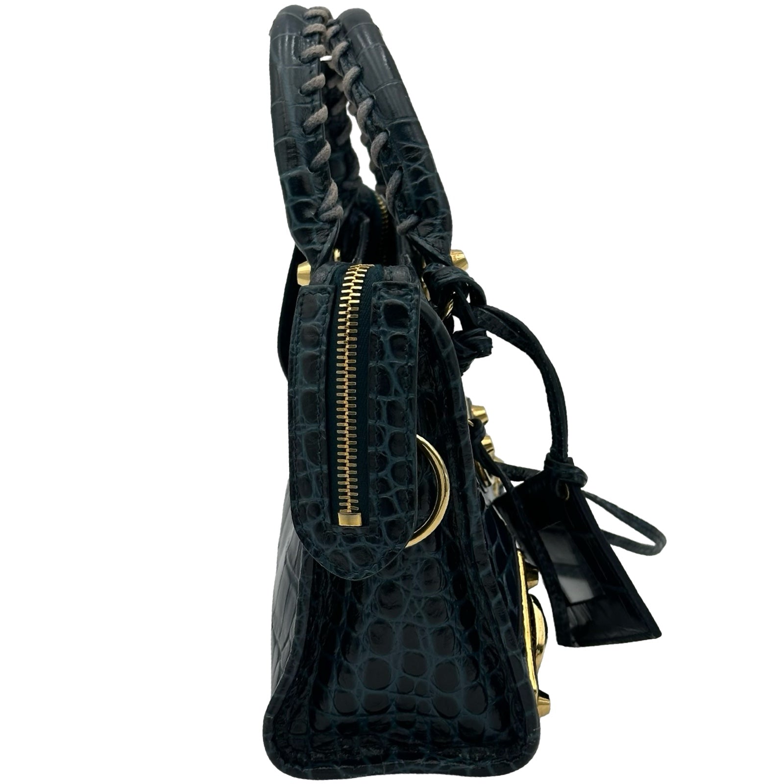 バレンシアガ BALENCIAGA クラシックメタリックエッジミニシティ 390160 ネイビー クロコ型押し/レザー レディース ショルダーバッグ バレンシアガ BALENCIAGA クラシックメタリックエッジミニシティ