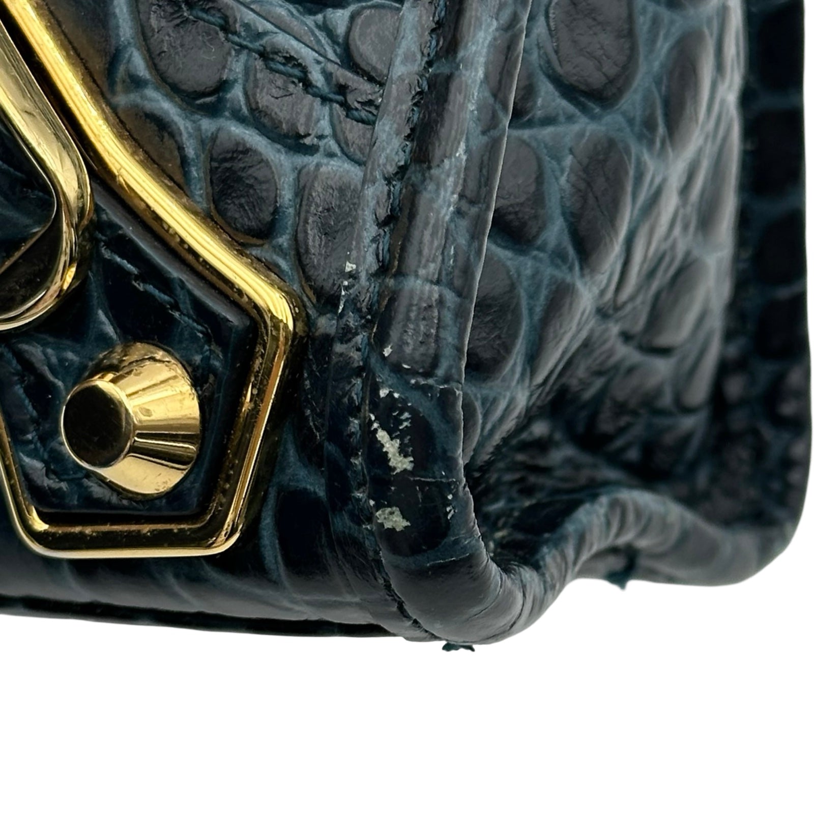 バレンシアガ BALENCIAGA クラシックメタリックエッジミニシティ 390160 ネイビー クロコ型押し/レザー レディース ショルダーバッグ バレンシアガ BALENCIAGA クラシックメタリックエッジミニシティ
