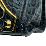 バレンシアガ BALENCIAGA クラシックメタリックエッジミニシティ 390160 ネイビー クロコ型押し/レザー レディース ショルダーバッグ
