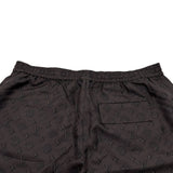 ルイ・ヴィトン LOUIS VUITTON モノグラム総柄シルクハーフパンツ HSP71W ブラウン シルク メンズ ショートパンツ