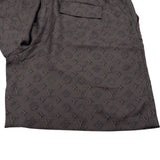 ルイ・ヴィトン LOUIS VUITTON モノグラム総柄シルクハーフパンツ HSP71W ブラウン シルク メンズ ショートパンツ
