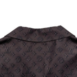 ルイ・ヴィトン LOUIS VUITTON モノグラム総柄半袖シルクシャツ HSS70W ブラウン シルク メンズ 半袖シャツ