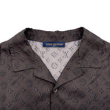 ルイ・ヴィトン LOUIS VUITTON モノグラム総柄半袖シルクシャツ HSS70W ブラウン シルク メンズ 半袖シャツ