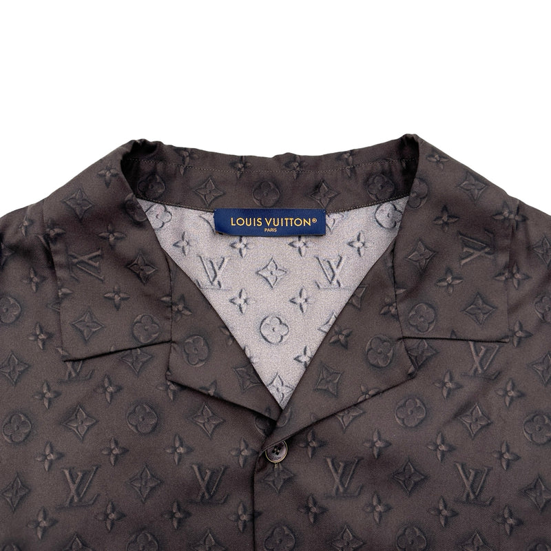 ルイ・ヴィトン LOUIS VUITTON モノグラム総柄半袖シルクシャツ HSS70W