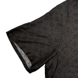 ルイ・ヴィトン LOUIS VUITTON モノグラム総柄半袖シルクシャツ HSS70W ブラウン シルク メンズ 半袖シャツ