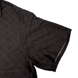 ルイ・ヴィトン LOUIS VUITTON モノグラム総柄半袖シルクシャツ HSS70W ブラウン シルク メンズ 半袖シャツ