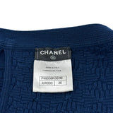 シャネル CHANEL ノースリーブコットンニットワンピース P48008 ネイビー コットン レディース ワンピース