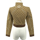 グッチ GUCCI GGジャガードクロップドカットソー 715524 ベージュ ナイロン レディース カットソー