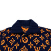 ルイ・ヴィトン LOUIS VUITTON モノグラム総柄ニットカーディガン HON46W ネイビー ウール メンズ カーディガン