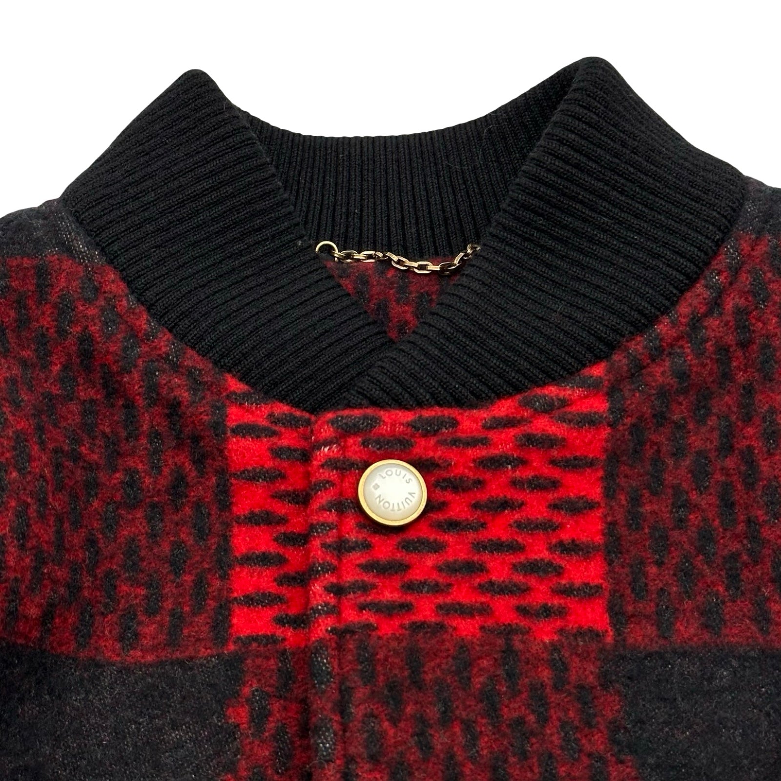 ルイ・ヴィトン LOUIS VUITTON ダミエ バーシティ レザー切替ブルゾン
