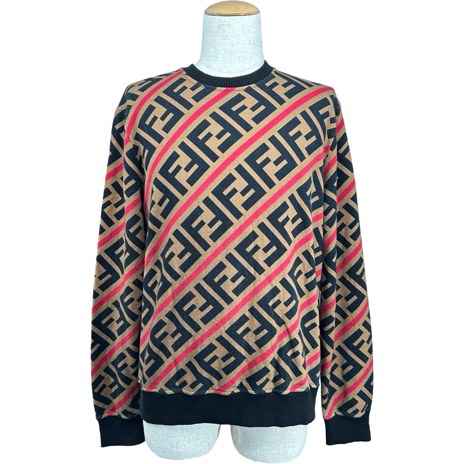 フェンディ FENDI FF総柄スウェットシャツ FY0944 ブラウン コットン メンズ スウェット フェンディ FENDI FF総柄スウェットシャツ FY0944 ブラウン コットン