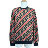 フェンディ FENDI FF総柄スウェットシャツ FY0944 ブラウン コットン メンズ スウェット