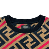 フェンディ FENDI FF総柄スウェットシャツ FY0944 ブラウン コットン メンズ スウェット