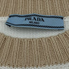 プラダ PRADA ロゴ刺繍クロップド半袖ニットセーター P24I1R ホワイト コットン レディース セーター