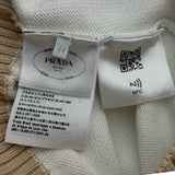プラダ PRADA ロゴ刺繍クロップド半袖ニットセーター P24I1R ホワイト コットン レディース セーター