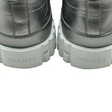 エルメス HERMES クロス ローカットスニーカー シルバー レザー レディース スニーカー