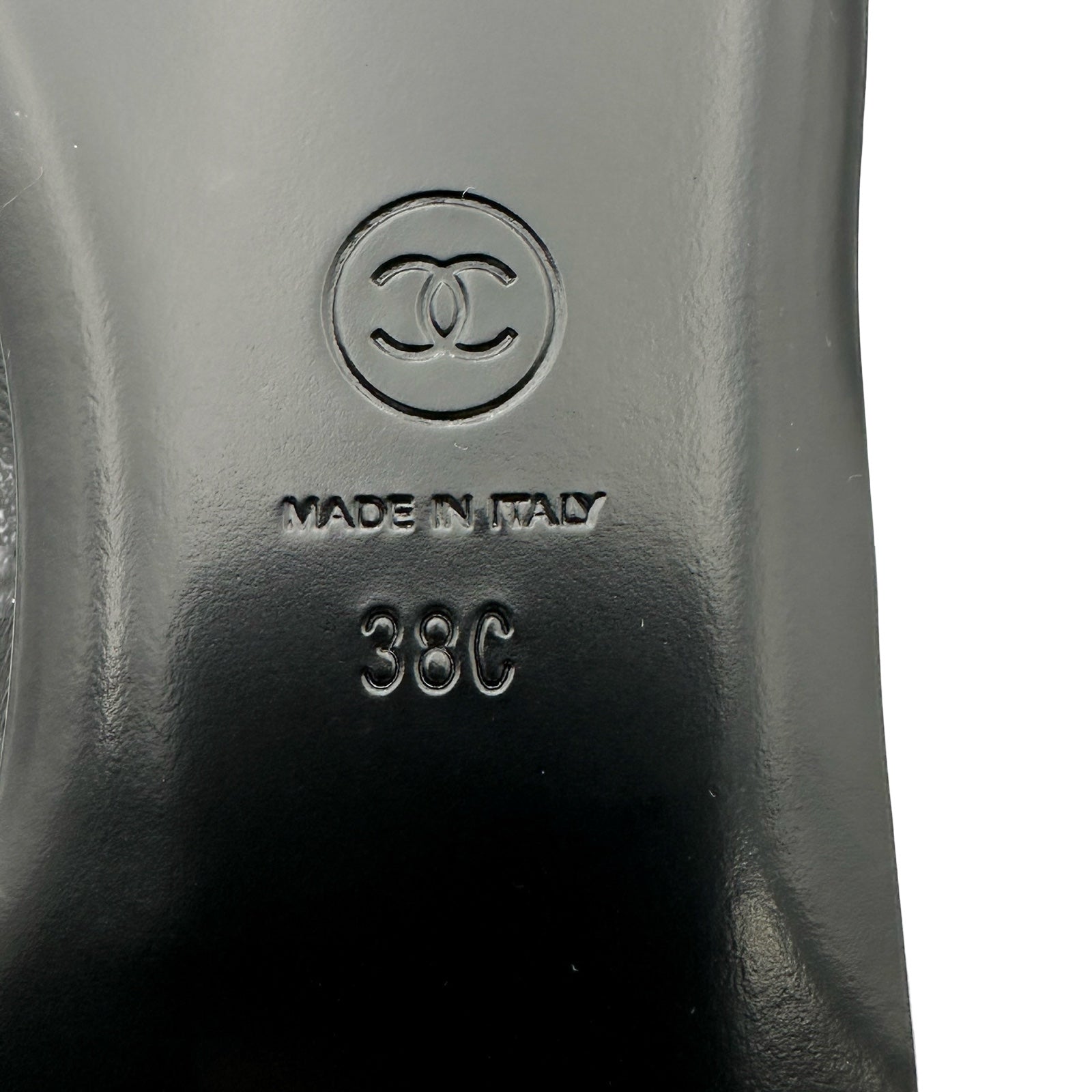 シャネル CHANEL ココマークチェーンフラットパンプス G38986 ブラック