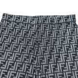 フェンディ FENDI FF総柄フリンジハーフパンツ FLP307 ネイビー コットン レディース ショートパンツ