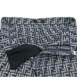 フェンディ FENDI FF総柄フリンジハーフパンツ FLP307 ネイビー コットン レディース ショートパンツ
