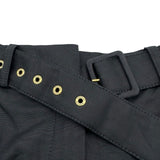 モンクレール MONCLER GONNA ベルト付 フレアスカート ブラック コットン レディース スカート