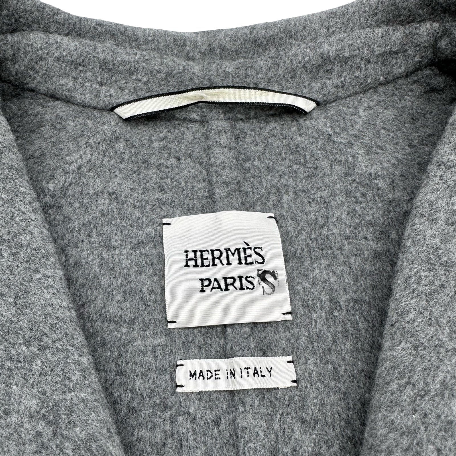 エルメス HERMES カシミヤ ロングコート グレー カシミヤ レディース
