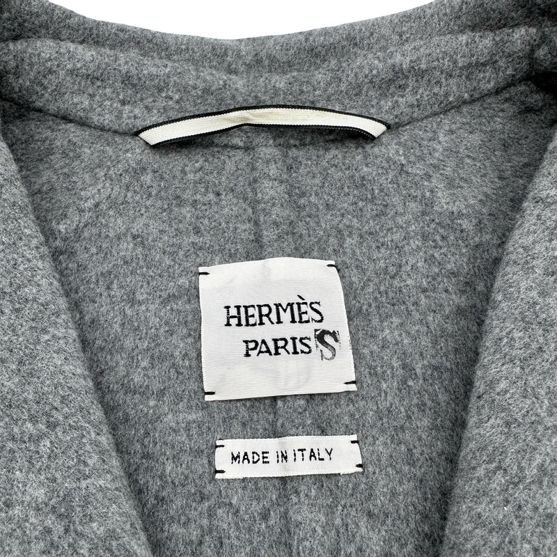 エルメス HERMES カシミヤ ロングコート グレー カシミヤ レディース