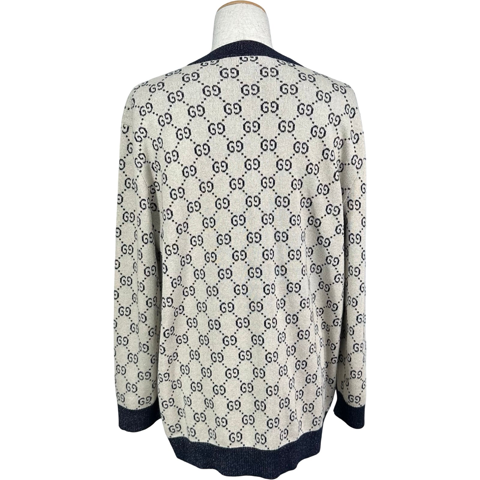 グッチ GUCCI GG総柄ニットカーディガン 692727 ネイビー コットン