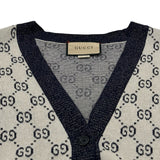 グッチ GUCCI GG総柄ニットカーディガン 692727 ネイビー コットン メンズ カーディガン