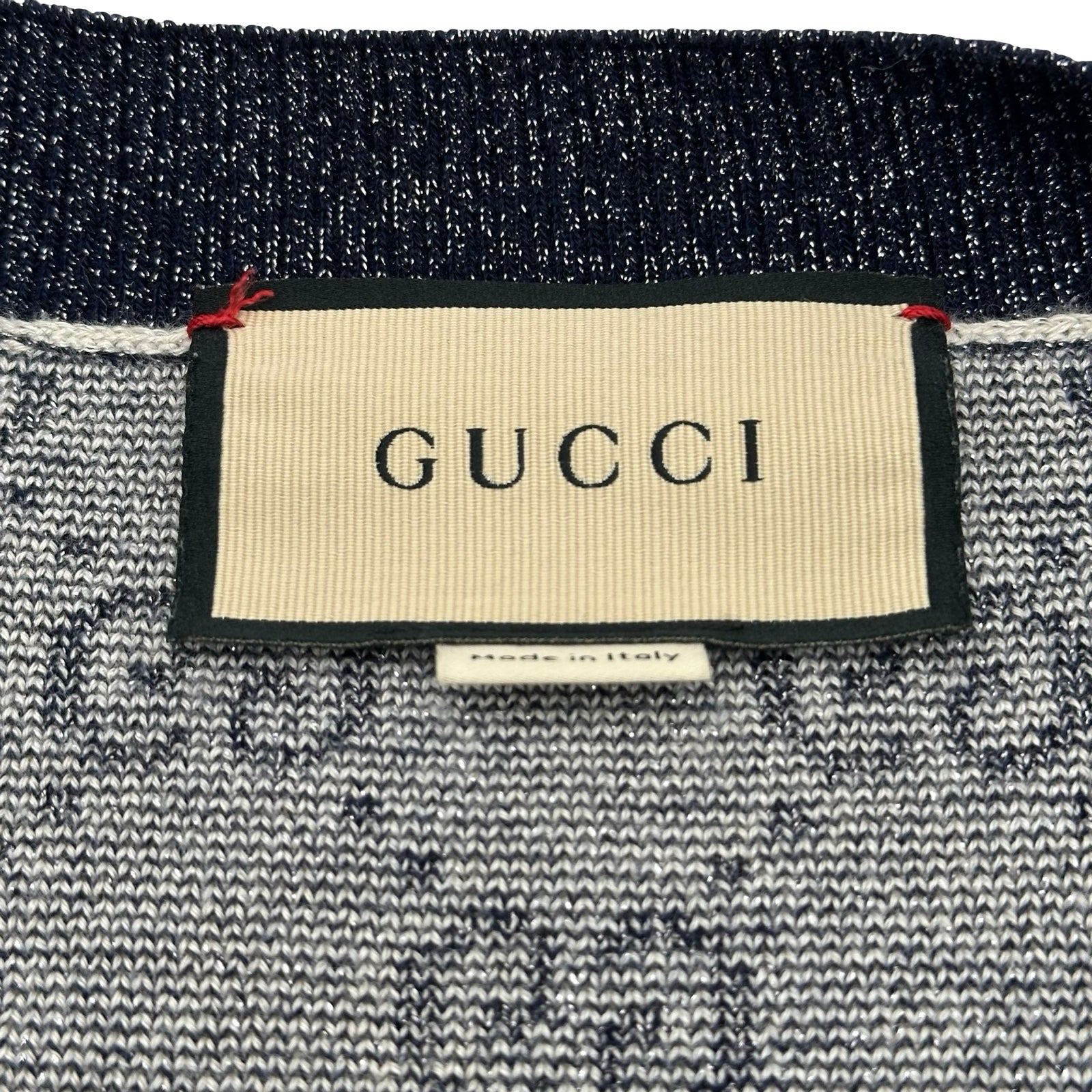 グッチ GUCCI GG総柄ニットカーディガン 692727 ネイビー コットン